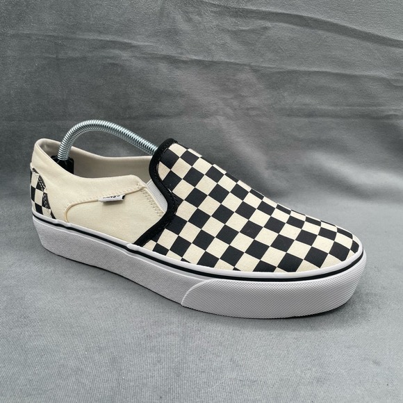 Vans Women’s Asher Checkerboard Platform Sneakers Slip On Shoes Size 11 - Picture 1 of 10